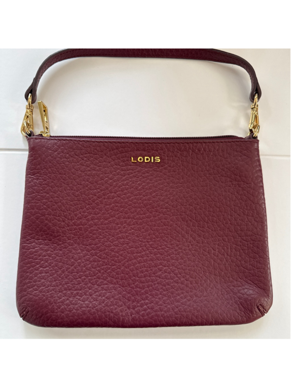 Women's Lodis Burgundy Leather Wristlet Clutch One Size